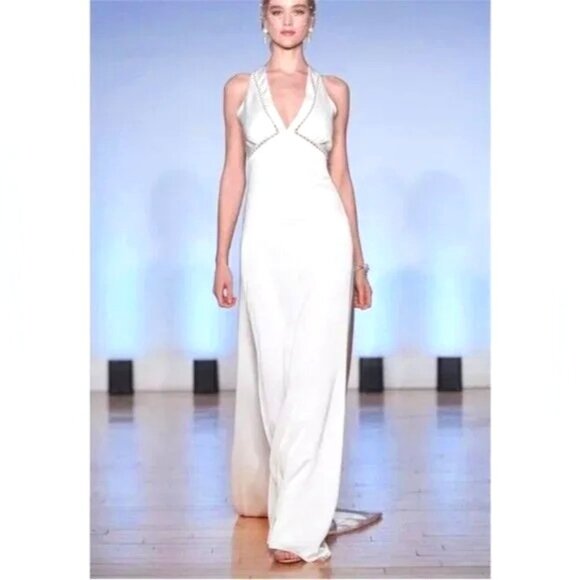 NWT Sachin & Babi Sz 6 Astor Ivory Pearl Embellished Formal Gown Wedding Bridal - Picture 1 of 15
